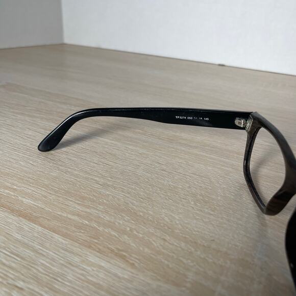 Tom Ford TF5274 050 Eyeglasses Woodgrain Black Arms Frames Only 54-18-145 READ - Picture 5 of 11